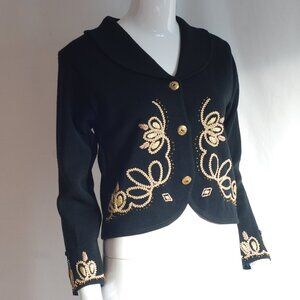 Pour Quoi 1950's Wool Sweater With Intricate Decorative Needlework